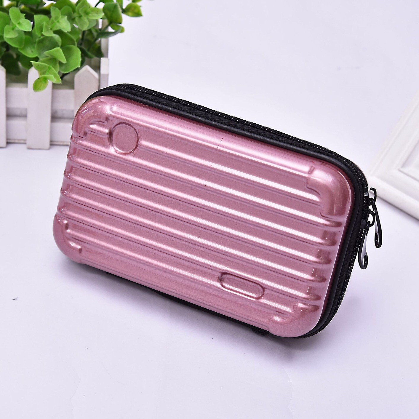 Waterproof Multi pattern hard shell ABS PC makeup cosmetic bag case travel toiletry bag with shoulder straps beauty case