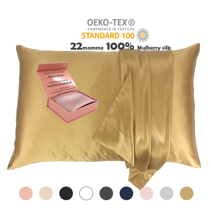 Hot Sale Simple Modern 100% Mulberry Silk Pillow Case 22mm Shiny 6a Grade Satin pillow cases custom