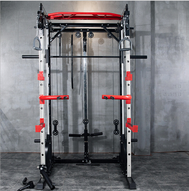 USA Germany overseas warehouse stock Multi Function crosser Trainer Smith Machine Power Rack cage adjustable Squat Rack