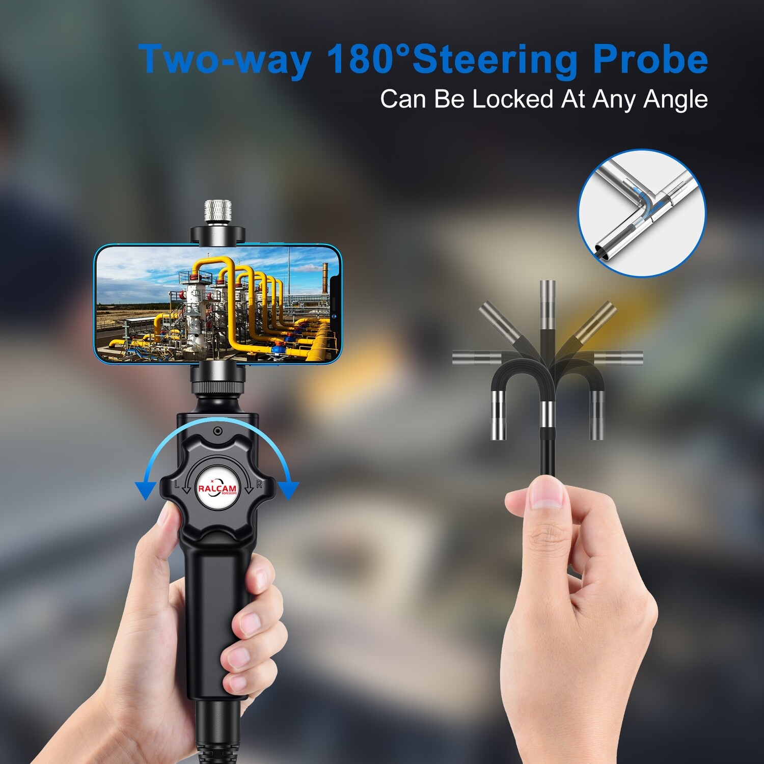 Ralcam SD Card 5.5MM/8.5M Online Technical Support 2 Way Cellphone Industrial Borescope
