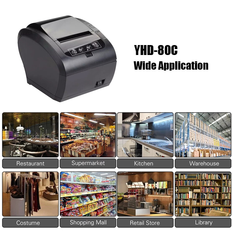 Printing Barcode Receipt 80mm Thermal Receipt Printer for POS Systems Supermarket Retail Shop