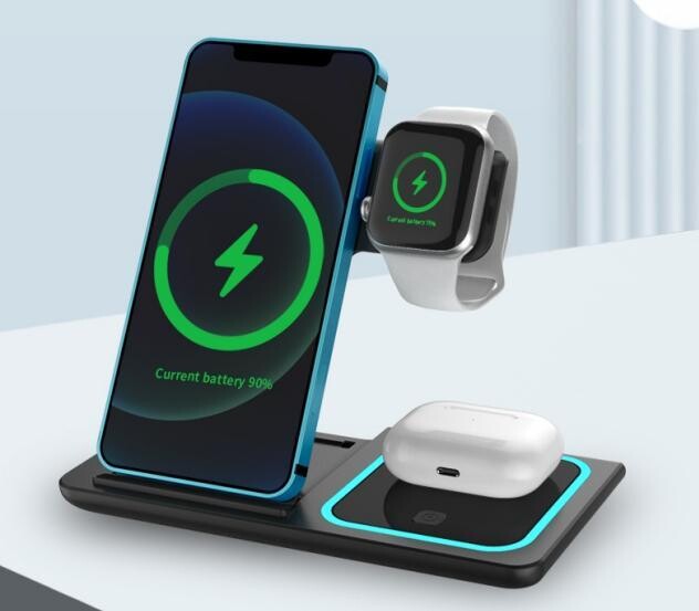 Smart Life Wholesale Private Mold All In One Qi Cargador inalambrico rapido Muelle multifuncion Universal Phone Wireless Charge
