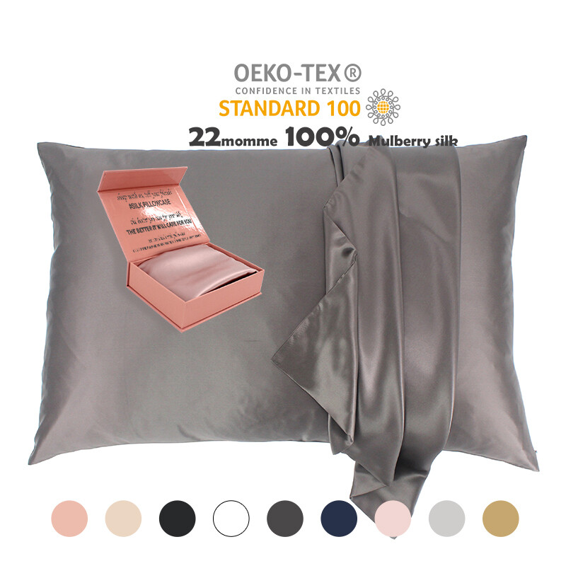 Hot Sale Simple Modern 100% Mulberry Silk Pillow Case 22mm Shiny 6a Grade Satin pillow cases custom