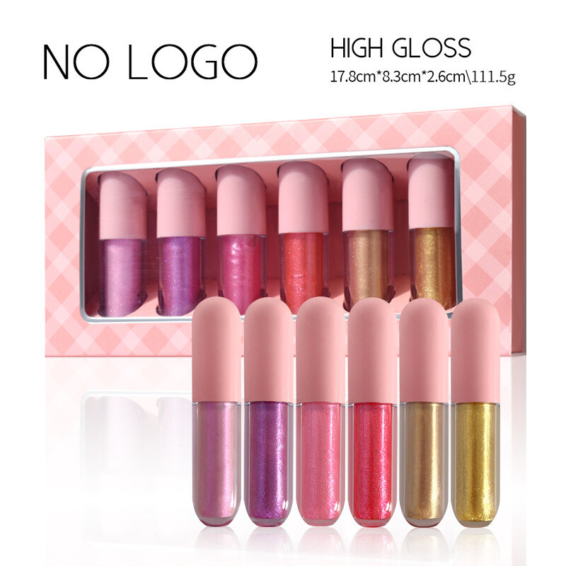 New Arrival 6Color 6Pcs Matte Liquid Lipstick Makeup Set Small Lip Gloss Tubes Mini Lipsticks Custom Private Label