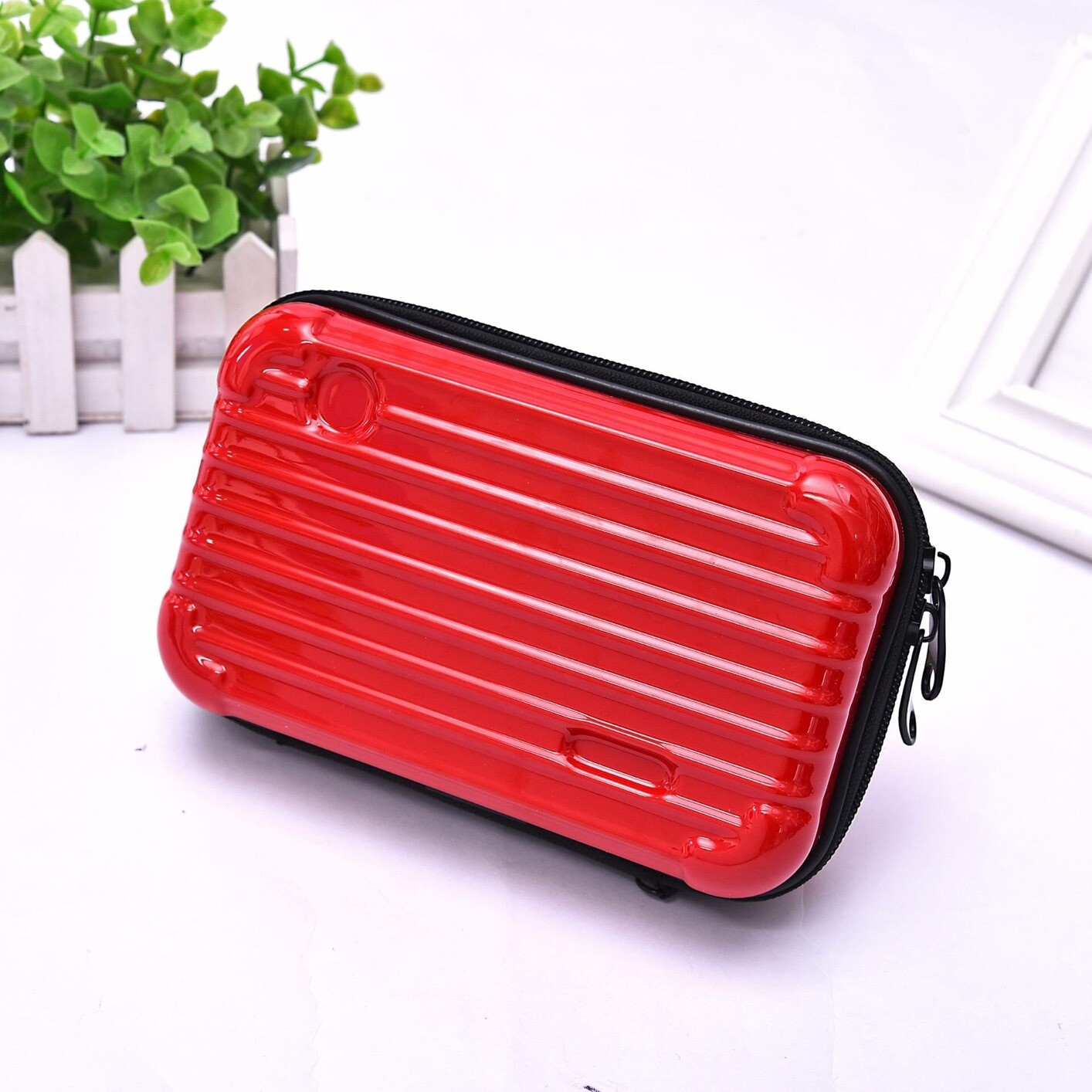 Waterproof Multi pattern hard shell ABS PC makeup cosmetic bag case travel toiletry bag with shoulder straps beauty case