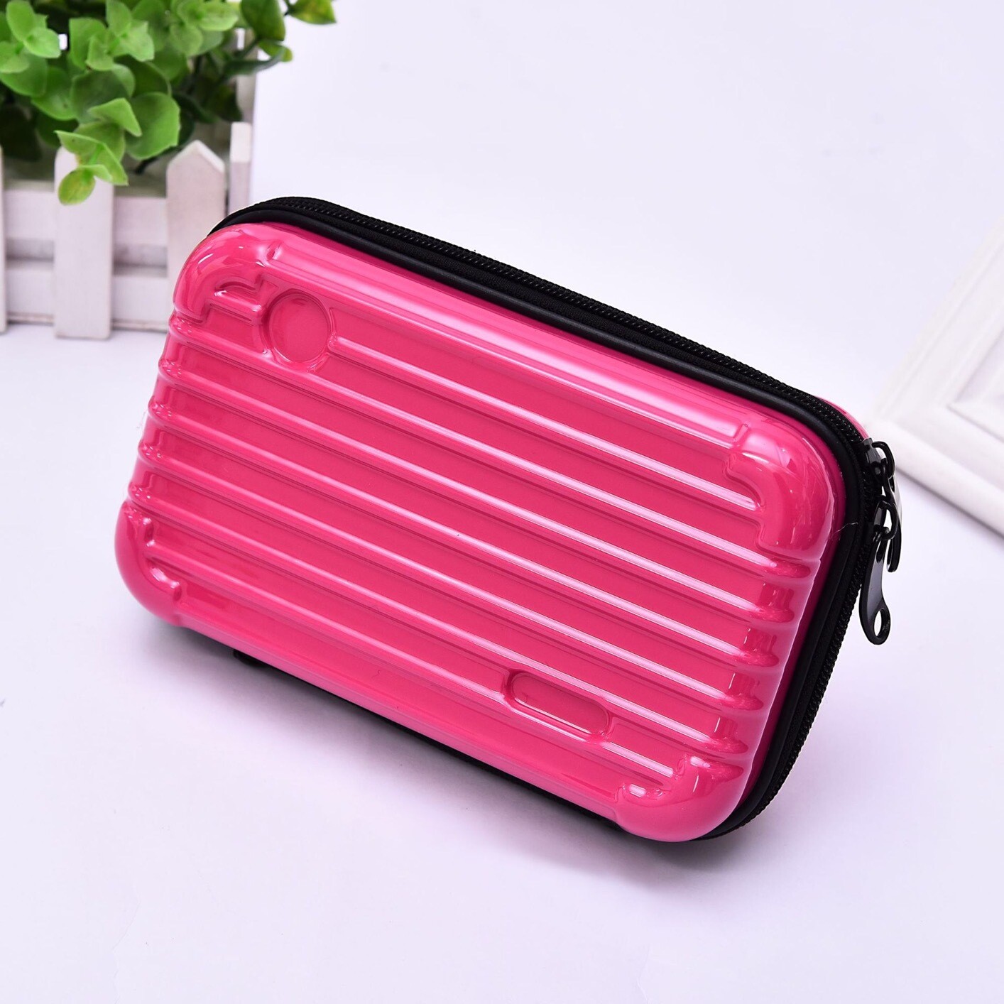 Waterproof Multi pattern hard shell ABS PC makeup cosmetic bag case travel toiletry bag with shoulder straps beauty case