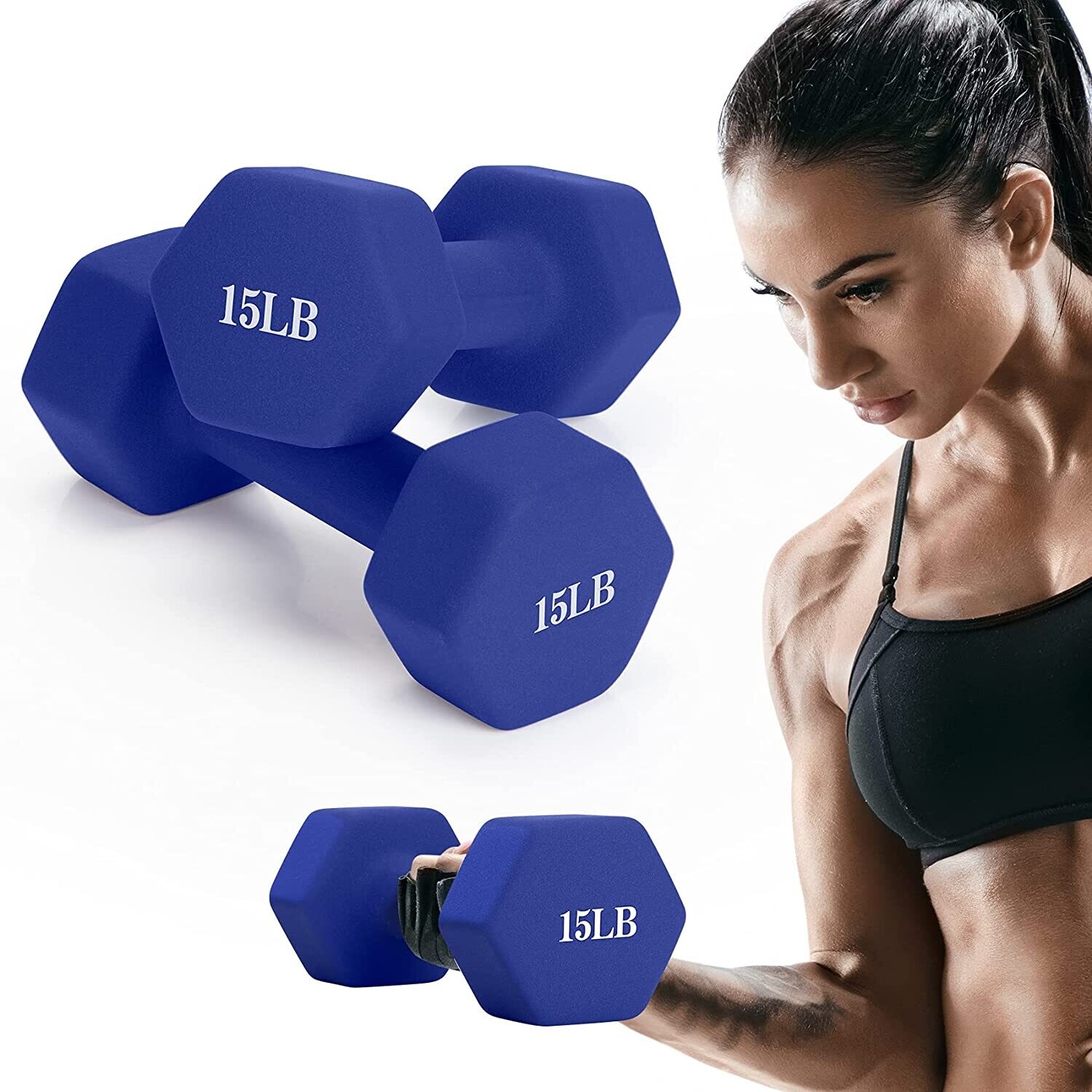 Hexagon dumbbell Weight Set - Neoprene hand weight - Hexagon hand weight Neoprene dumbbell combination