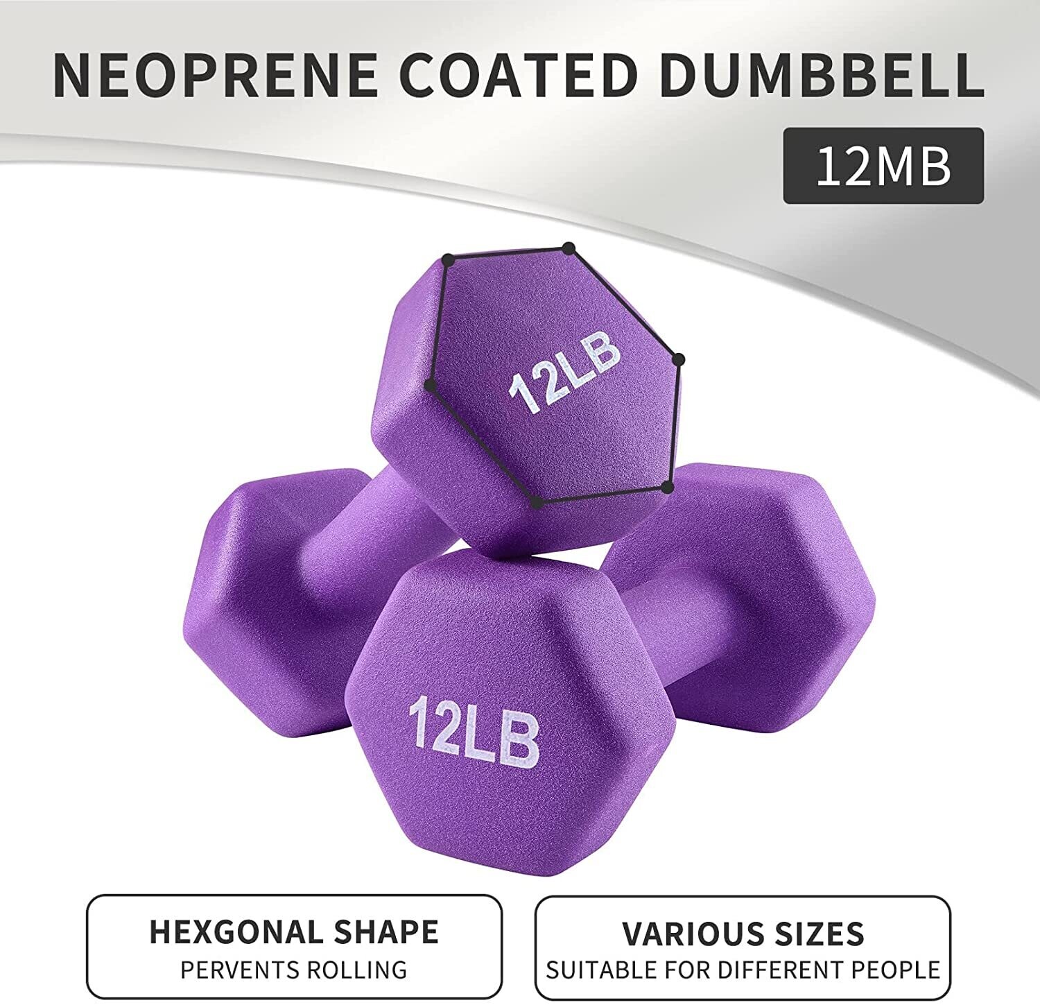 Hexagon dumbbell Weight Set - Neoprene hand weight - Hexagon hand weight Neoprene dumbbell combination