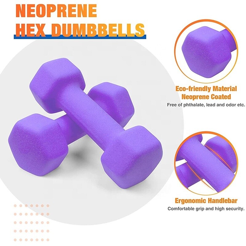 Hexagon dumbbell Weight Set - Neoprene hand weight - Hexagon hand weight Neoprene dumbbell combination