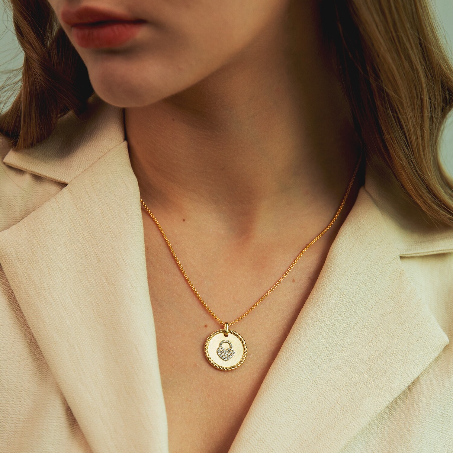 KRKC Moon and Stars 5A Zircon 925 Sterling silver 18K Real Gold Medallion Coin Pendant Necklace for Women
