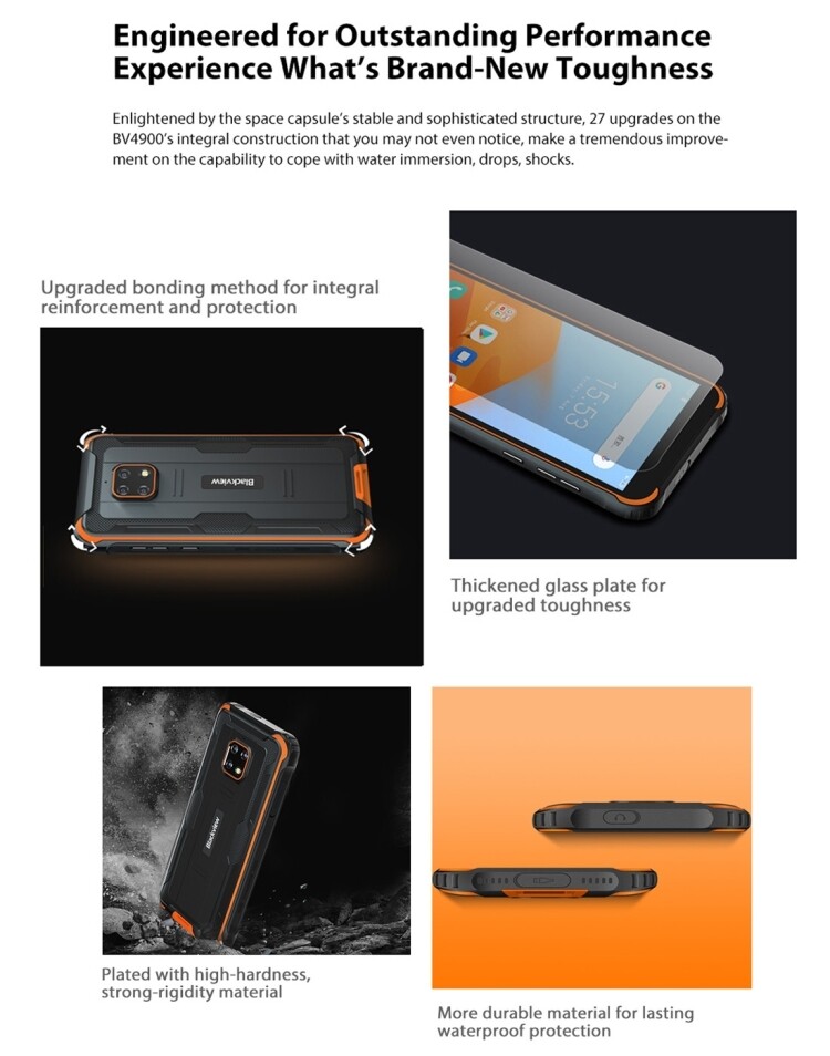 Global Version 32GB Rugged Mobile Phone Blackview BV4900 Phones Celular 5580mAh Smartphone