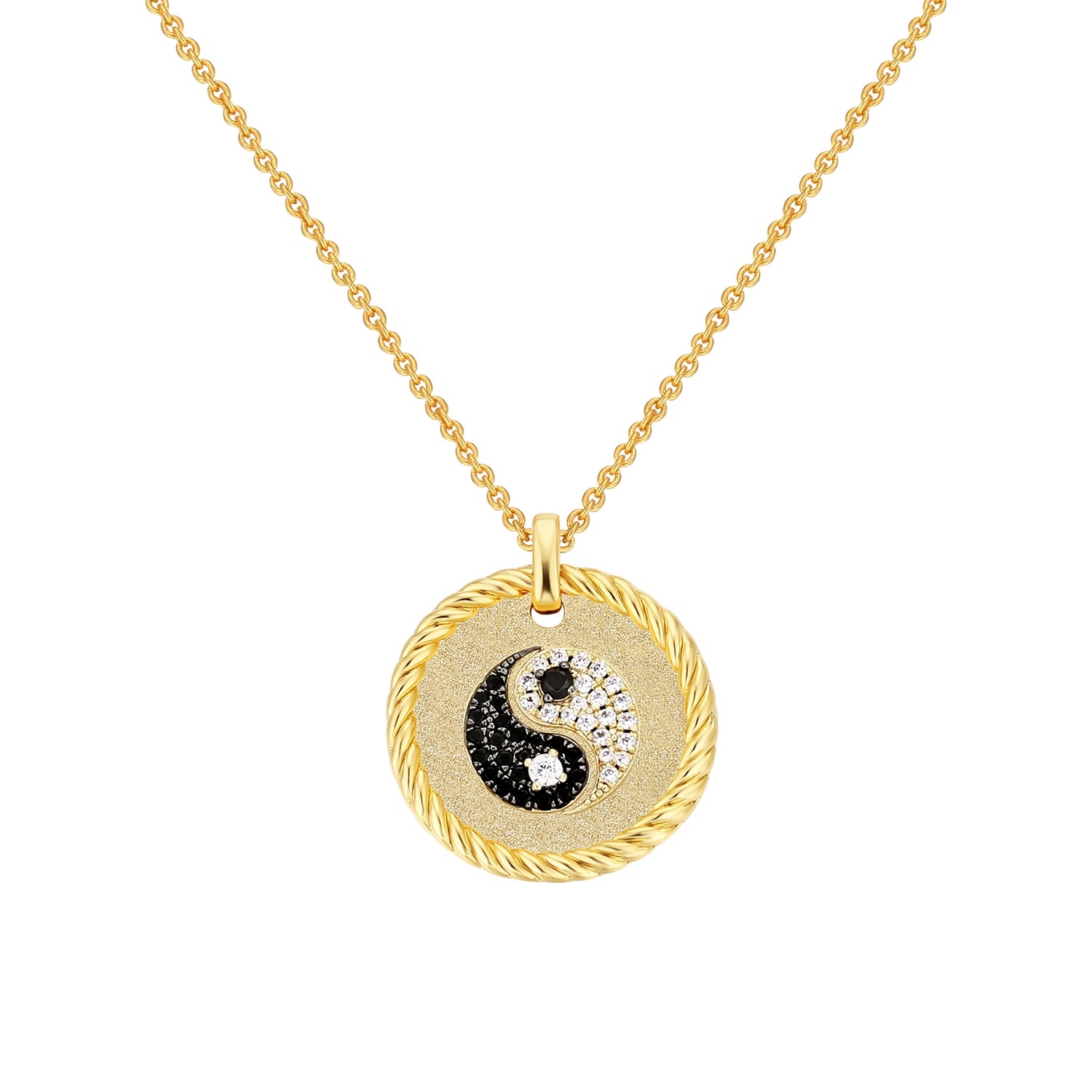 KRKC Moon and Stars 5A Zircon 925 Sterling silver 18K Real Gold Medallion Coin Pendant Necklace for Women