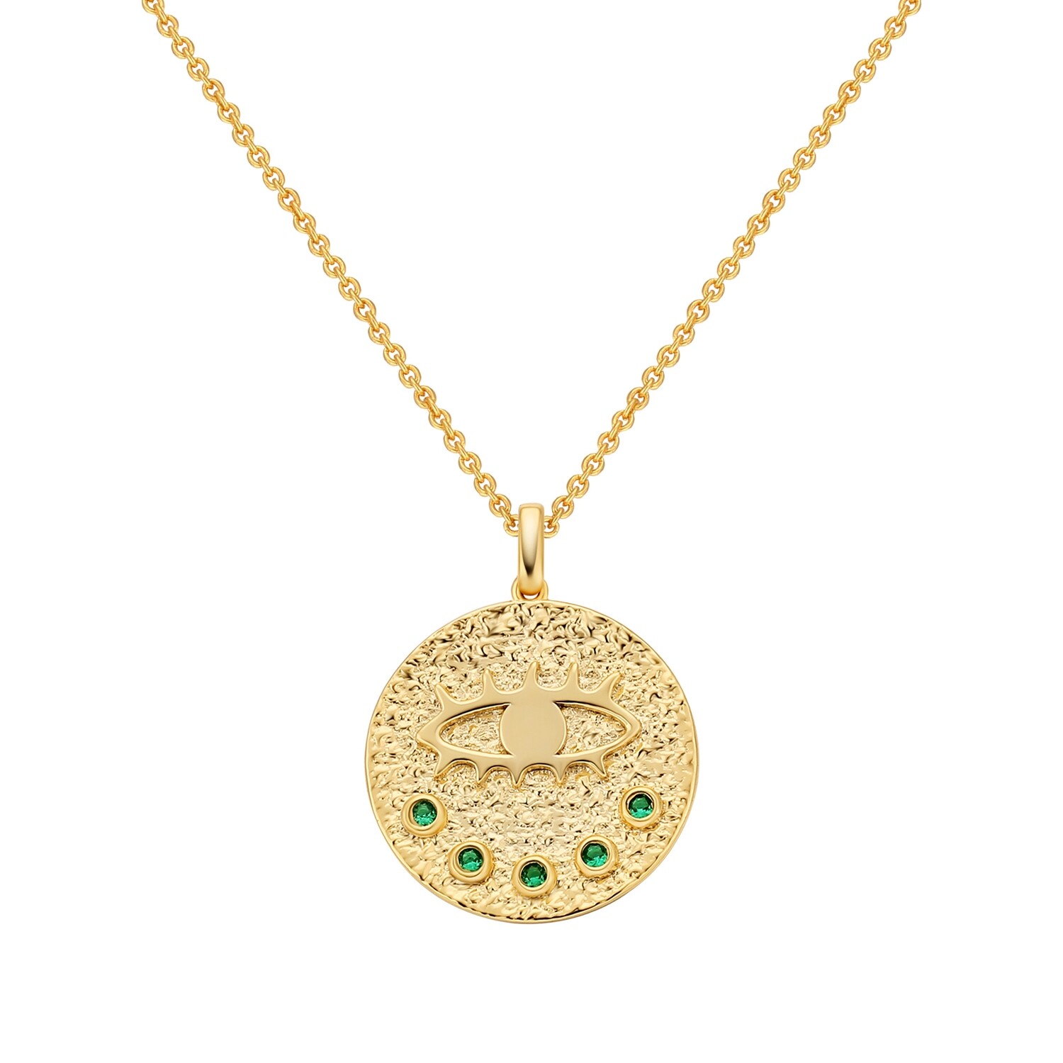 KRKC Moon and Stars 5A Zircon 925 Sterling silver 18K Real Gold Medallion Coin Pendant Necklace for Women