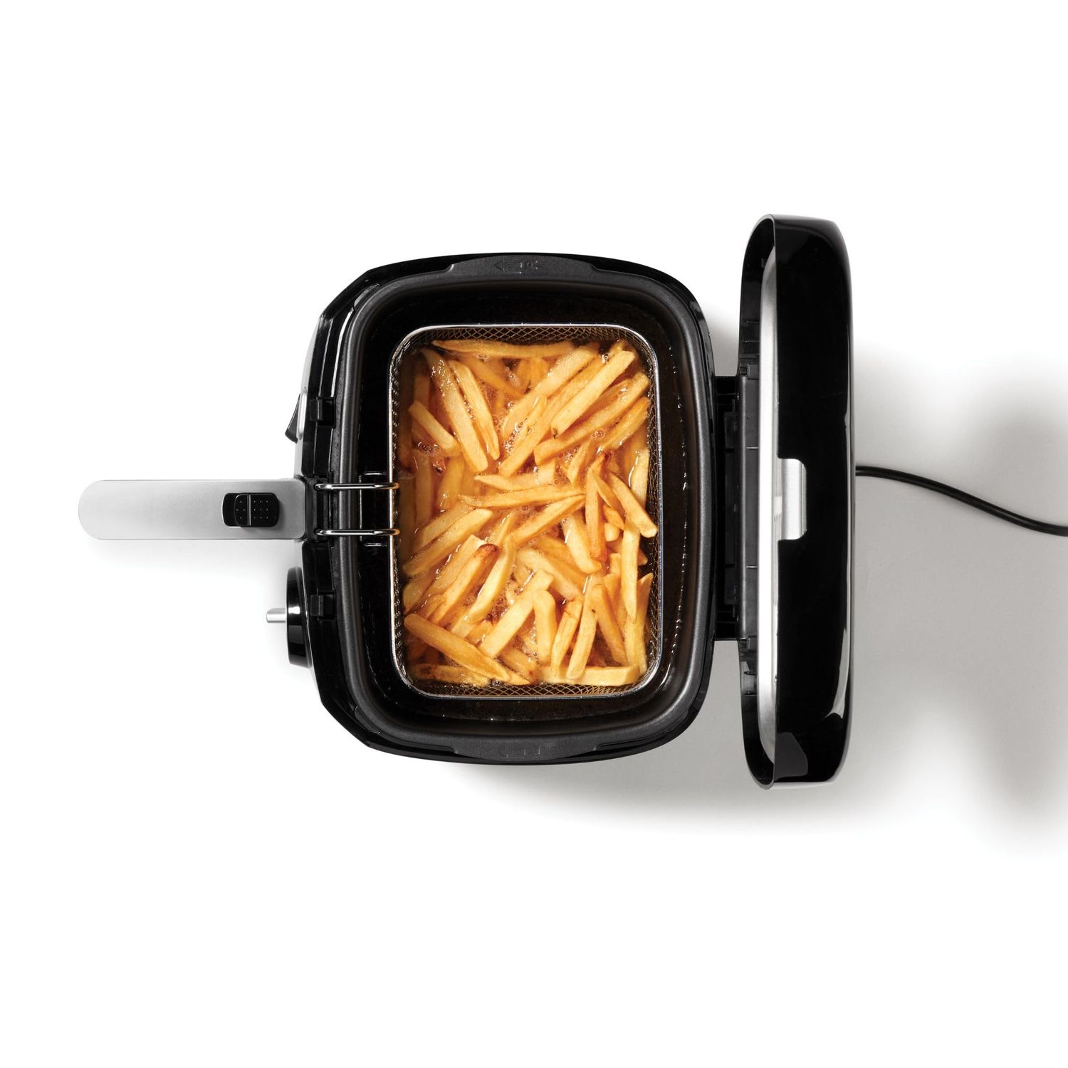 Starfrit 2.5L Oil Fryer with Removable Ceramic Bowl - Adjustable Temperature Control - Magnetic Power Socket and Large Viewing Window