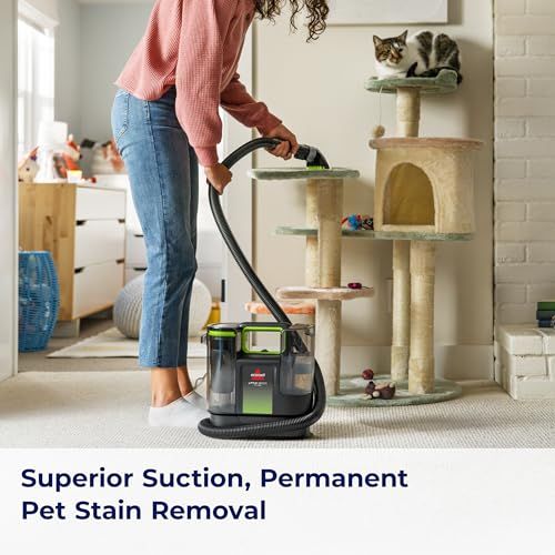 BISSELL Little Green Proheat Portable Deep Cleaner/Spot Cleaner and Car/Auto Detailers with Self-Cleaning HydroRinse Tool for Carpet and Upholstery, 2513E