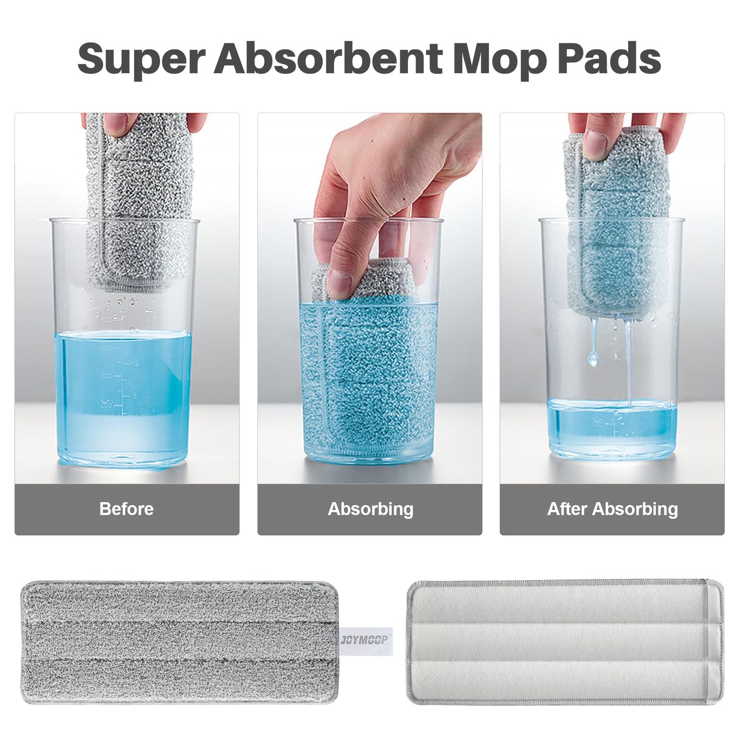 JOYMOOP Mop and Bucket with Wringer Set, Hands Free Flat Floor Mop and Bucket, with 3 Washable Microfiber Mops, Wet and Dry Use, Floor Cleaning System