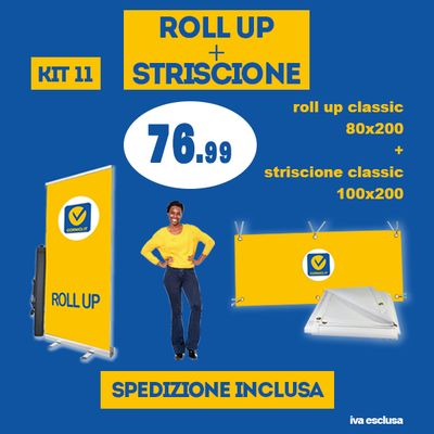 KIT ROLL UP 80 + STRISCIONE 2x1mt
