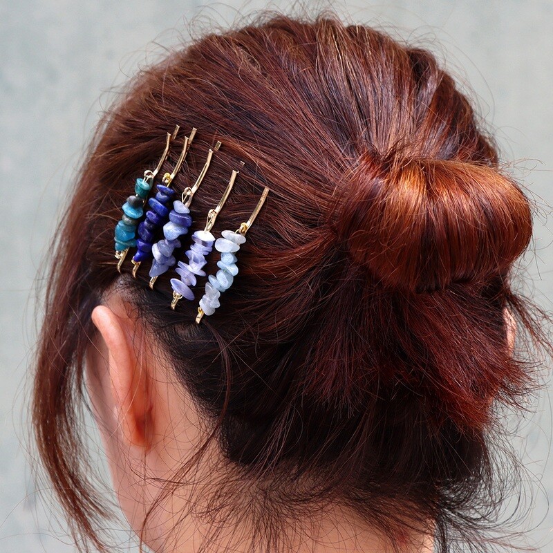 Hair Clip Natural Chip Stone Hairpin