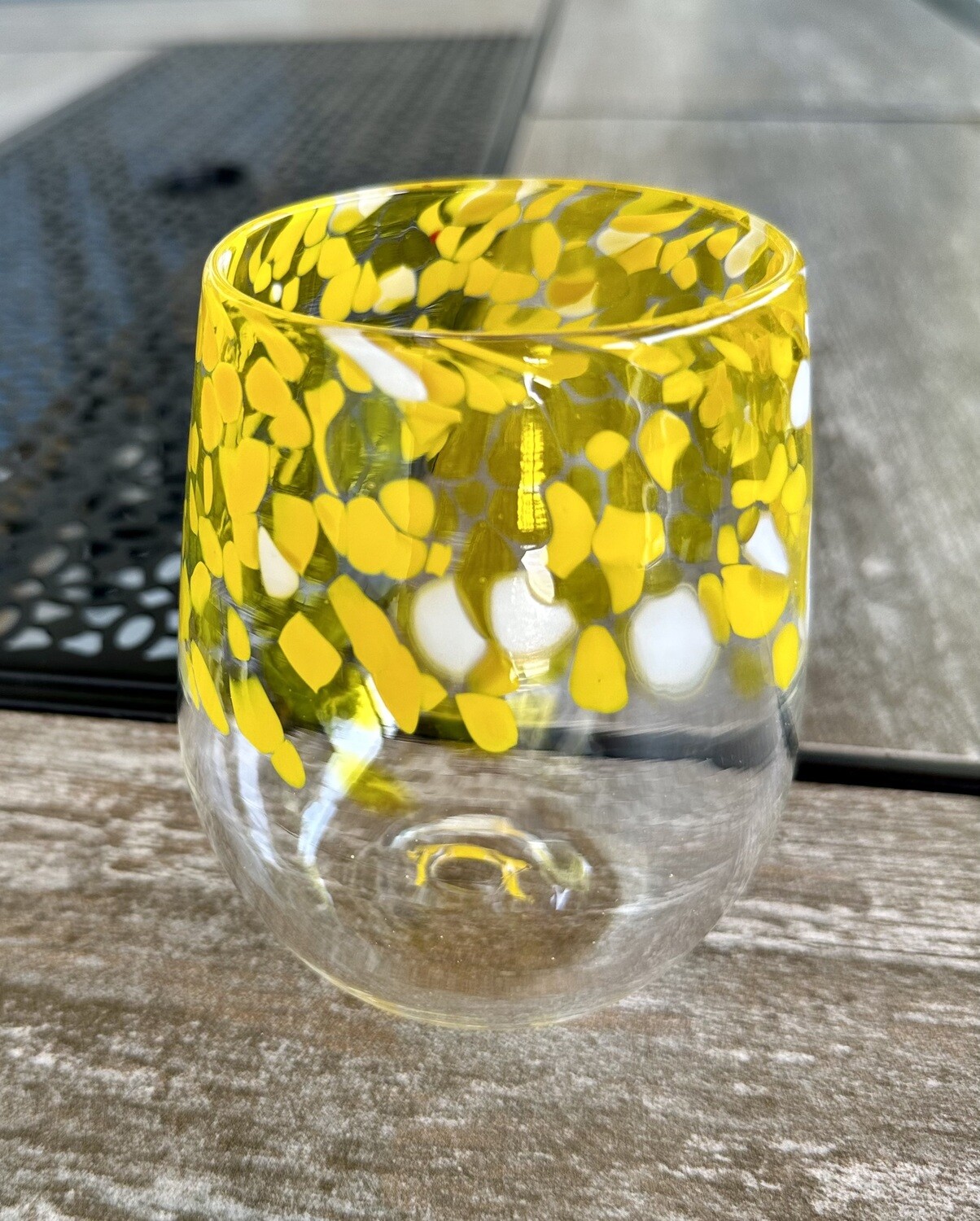 Sunshine Burst Half Clear Wine Glass
