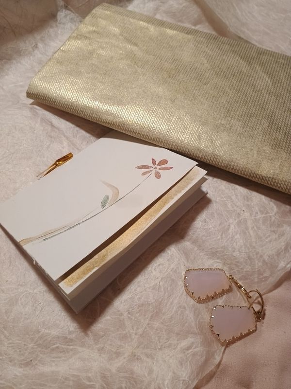 Set of 4 Notebook, Gold Trimmed, Delicate, Feminine,  8 Blank Pages 4&quot;x 6&quot;