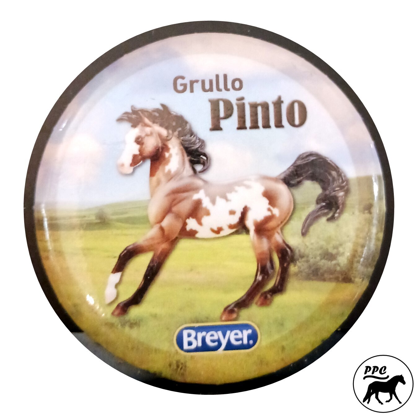 Breyer Large 2.5" Lapel Pin "Grullo Pinto"