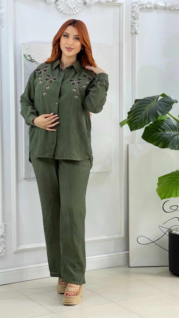 Ensemble froissé perles