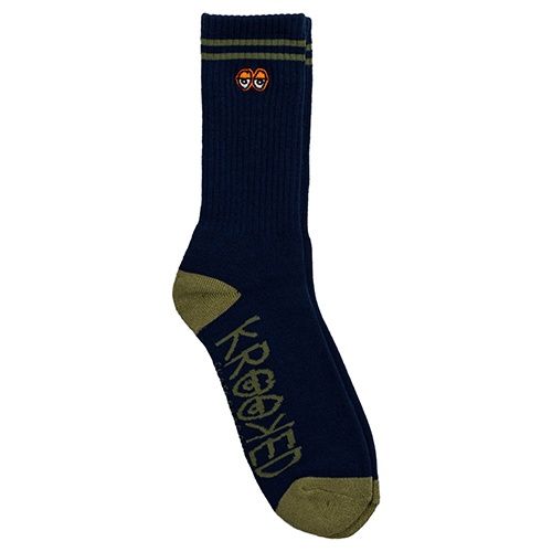 Krooked - Eyes EMB Sock Navy/Olive/Orange