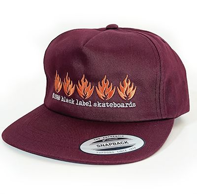 Black Label - "5 Flame" 5 Panel Hat Burgundy