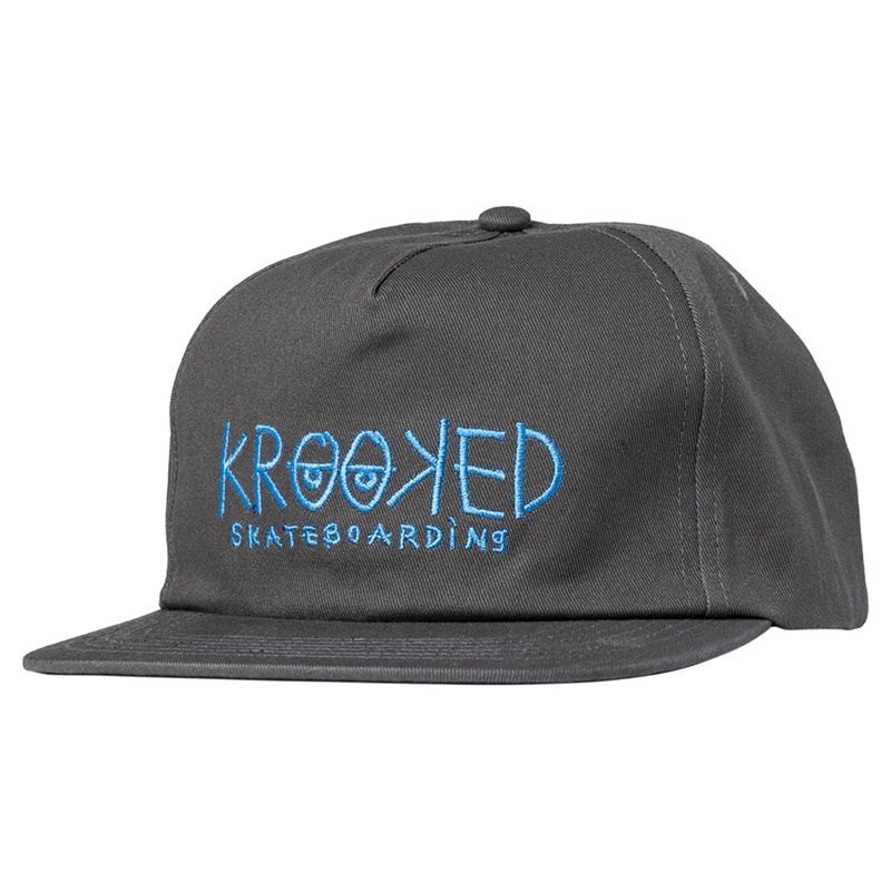 Krooked - Eyes Snapback Hat Silver/Blue