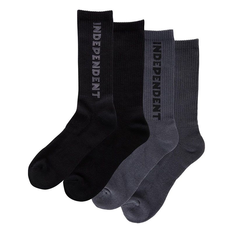 Independent - Baseline 2-Pack Crew Socks - Black/Charcoal