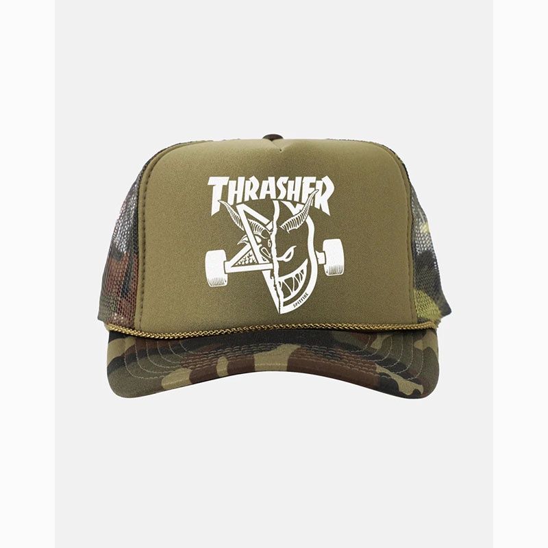 Thrasher X Spitfire - Thrash &amp; Burn - Camo Trucker Hat
