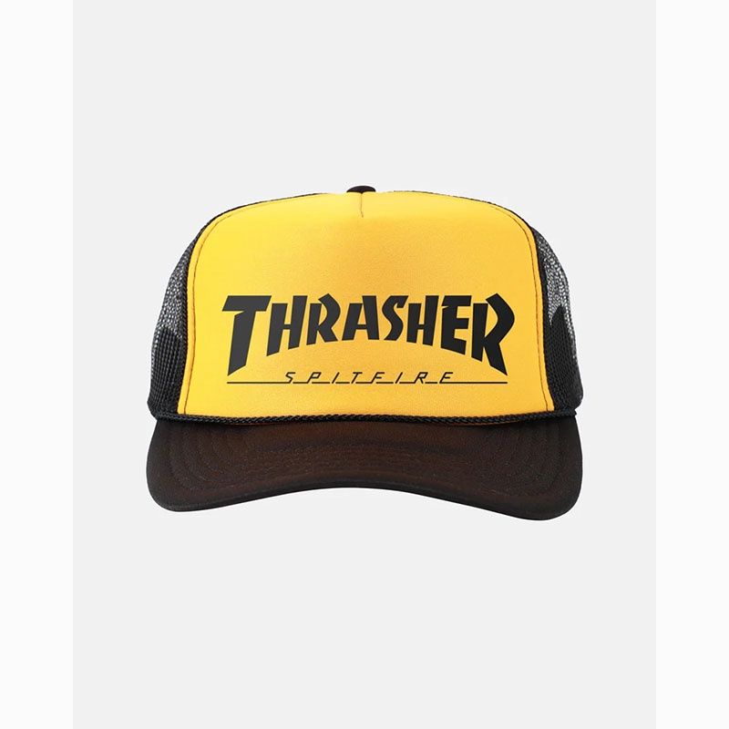 Thrasher X Spitfire - Trucker - Black/Gold/Black