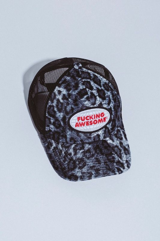 FA - Fuzzy Leopard Hat Black