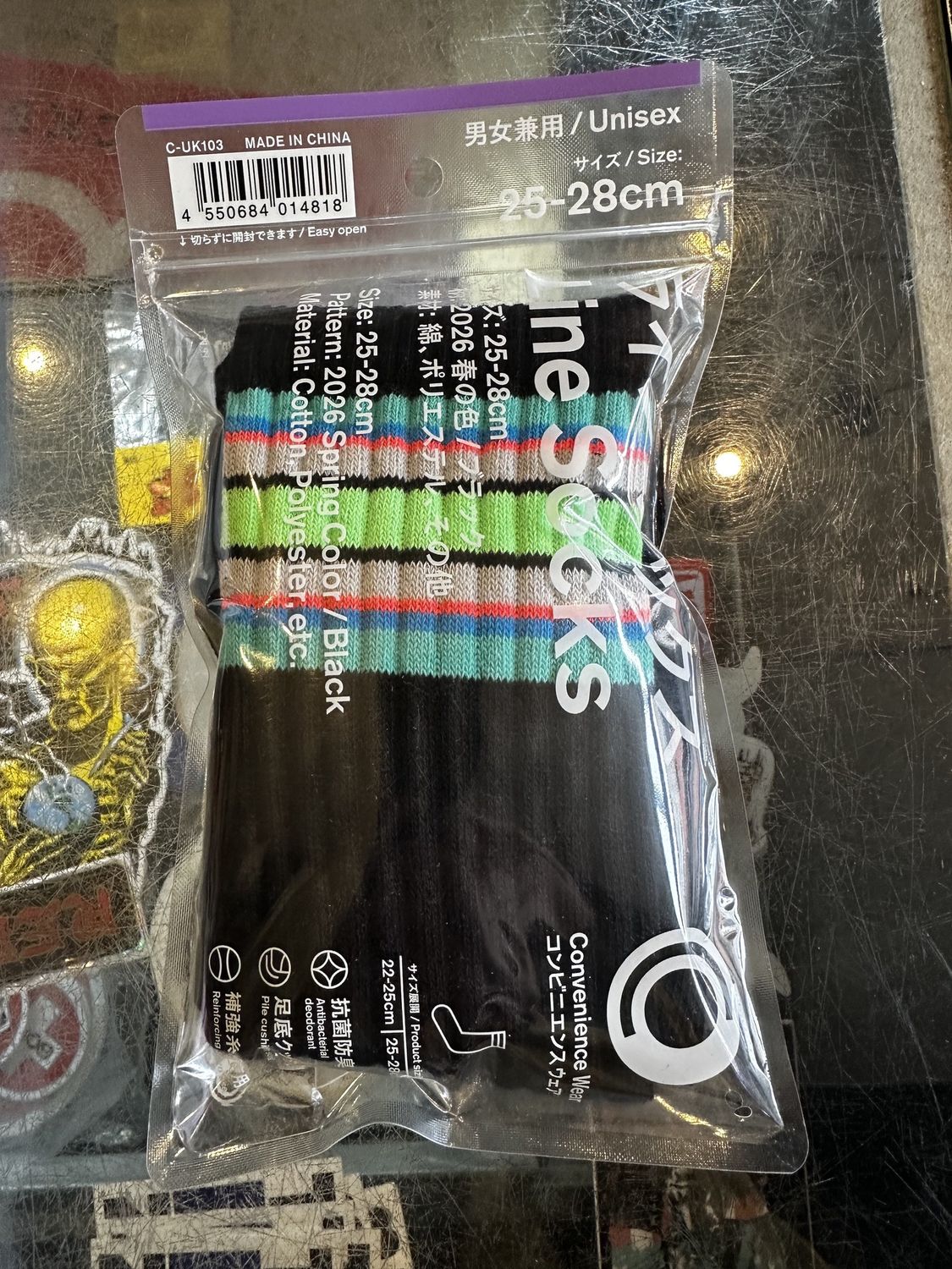 Family Mart Spring Color Black Socks