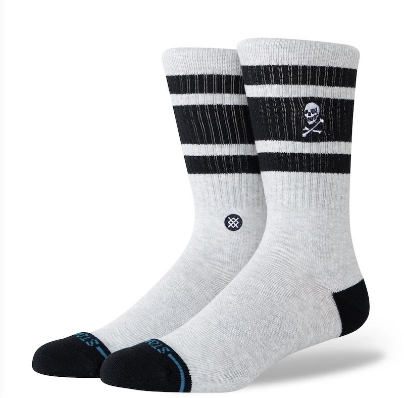 Stance Boyd Skull Crew Sock - Heather Grey