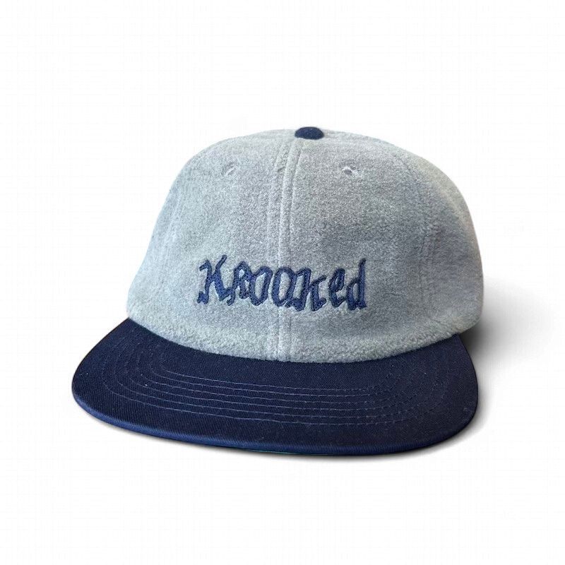 Krooked Double OK Script Strapback Hat Grey/Navy