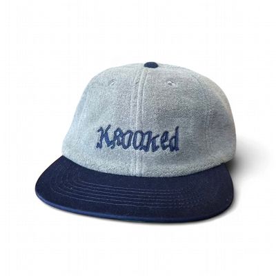 Krooked Double OK Script Strapback Hat Grey/Navy
