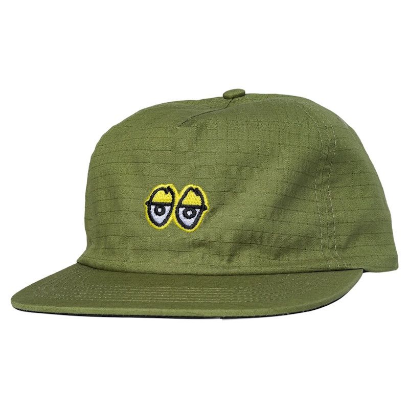 Krooked Eyes Snapback Hat (Olive/Yellow)