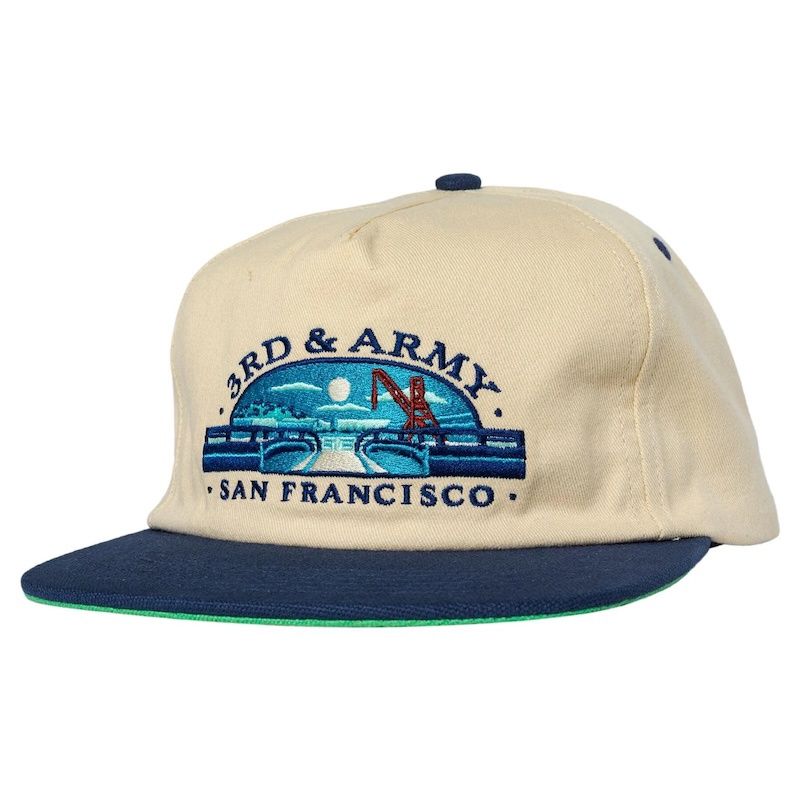 Real 3rd and Army Snapback Hat (Natural/Navy)