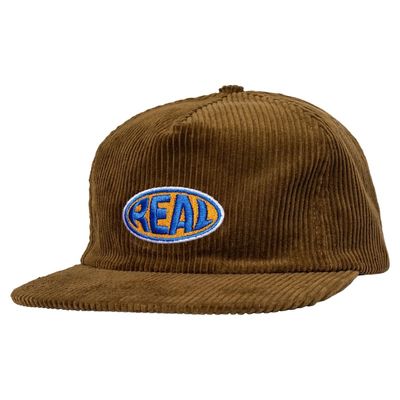 Real Bubble Oval Snapback Corduroy Hat Brown