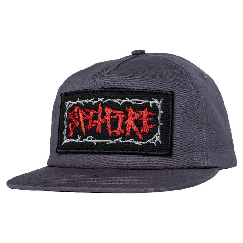 Spitfire Gas Mask Script Patch Snapback Hat Charcoal
