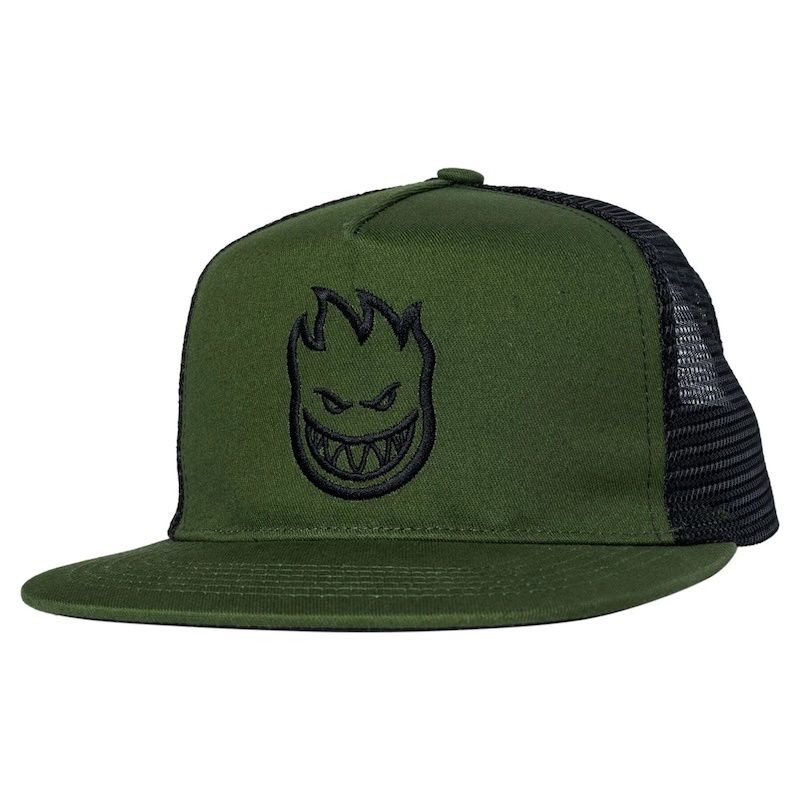 Spitfire - Bighead Snapback Hat Olive Twill w/ Black Mesh