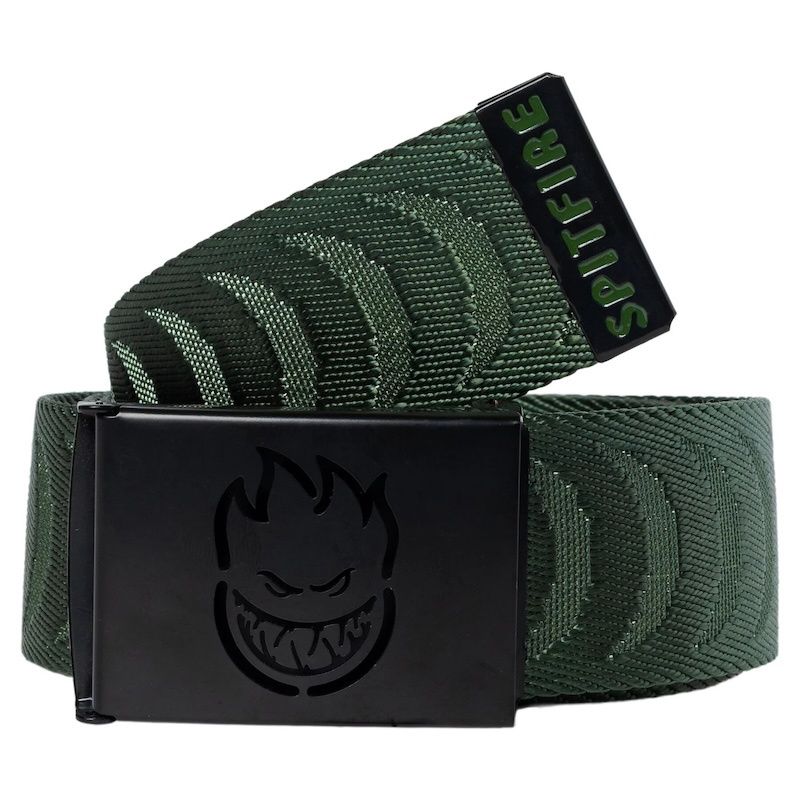 Spitfire Bighead Jacquard Web Belt Cut Out Cresent (Olive/Black)