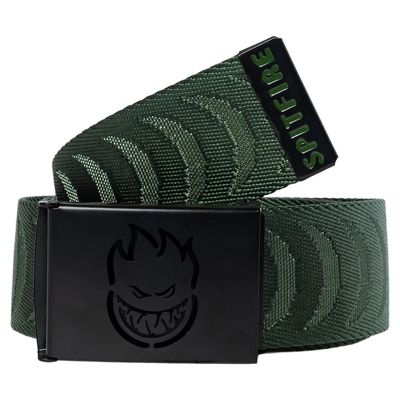 Spitfire Bighead Jacquard Web Belt Cut Out Cresent (Olive/Black)