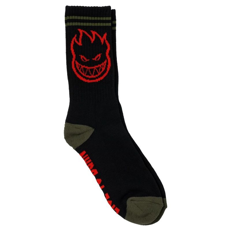 Spitfire Bighead Sock (Black/Olive/Red)