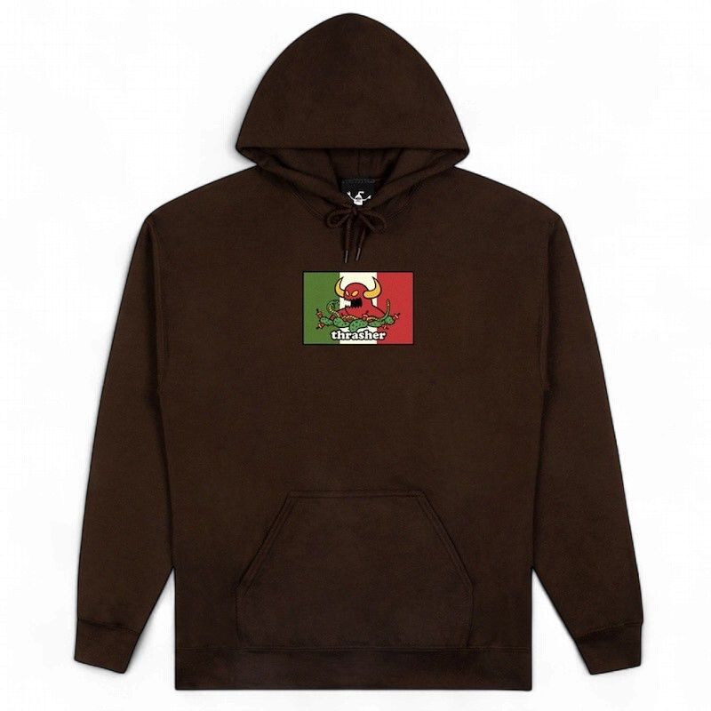Thrasher x Toy Machine Hecho Hoodie (Dark Chocolate)