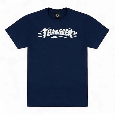 Thrasher - Clouds by Spanky T-Shirt (Navy)