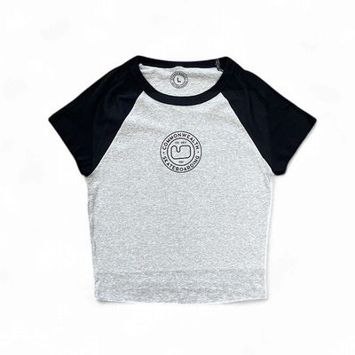 Commonwealth - Women's Baseball Baby Tee - Park Logo (Heather/Black)