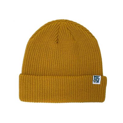 Meow -Stacked Cuff Beanie (Mustard)