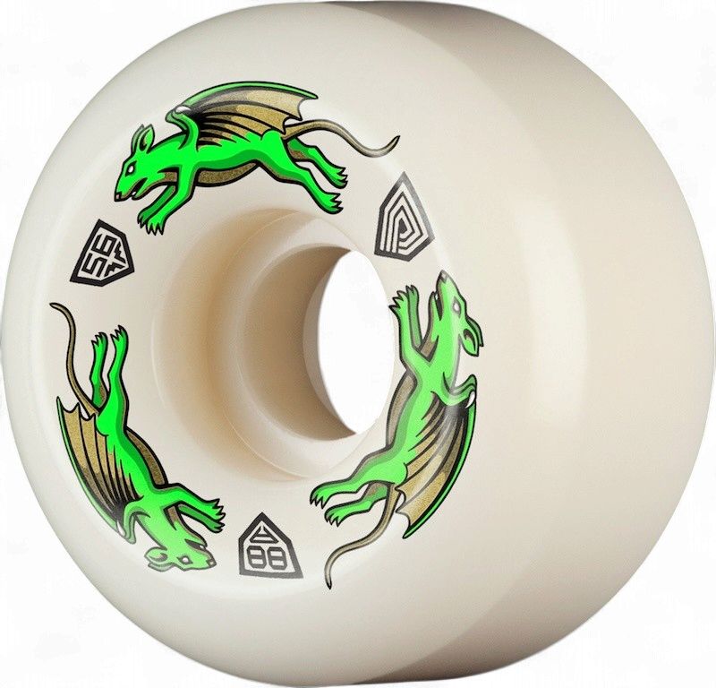 Powell - Nano Rats 88a - AV6 Shape Dragon Formula Green Wheels (Set of 4)